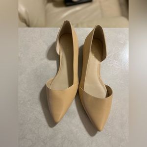 Cole Haan Womens Bambra Skimmer II Dorsay Flat Shoes Nude Leather Slip on